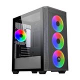 Teknodayım PowerBoost PB-P2252BB USB 3.0 Mesh Siyah 4x Ring ARGB Fanlı Mid Tower Gaming Kasa