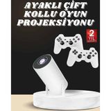 Teknodayım Projeksiyon Cihazı Video Oyun Konsolu Projektör Taşınabilir Ayaklı Çift Kollu 4K Çözünürl