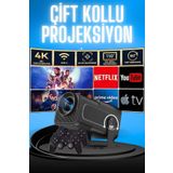 teknodayım Projektör Siyah Android Taşınabilir Sinema Projeksiyon Wifi Destekli En Güncel Sürüm Akıllı