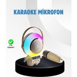 Teknodayım Renkli Işıklı Astronot Mini Bluetooth Speaker ve Karaoke Mikrofon - Çok Renkli