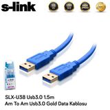 Teknodayım S-LINK SLX-U38 Usb 3.0 (1.5 Metre) USB TO USB Gold Kablo