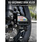 Teknodayım Teknocanmarketing Suya Dayanıklı 110DB Alarmlı Çelik Disk Kilidi Yeni Nesil