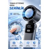 Teknodrone 100 Kademeli El Tipi Turbo Fan Soğutucu Metal Yüzeyli Dijital Ekranlı Katlanabilir Taşınabilir Mini Vantilatör