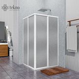 Teknoduş Beyaz Kare Plastik Mika Duşakabin 120x120 H:180