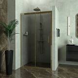 Teknoduş Bronze Capello 6mm Füme Cam 1 Sabit 1 Sürgü İki Duvar Arası Duşakabin Kahverengi