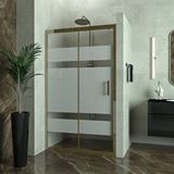 Teknoduş Bronze Capello 6mm Kumlamalı Cam 1 Sabit 1 Sürgü İki Duvar Arası Duşakabin Kahverengi