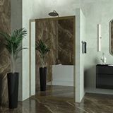 Teknoduş Bronze Capello 6mm Reflekte Cam 1 Sabit 1 Sürgü İki Duvar Arası Duşakabin Kahverengi