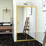 Teknoduş Gold Capello 6mm Reflekte Cam 1 Sabit 1 Sürgü İki Duvar Arası Duşakabin Altın