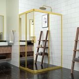 Teknoduş Gold Rigel 6mm Reflekte Cam Dikdörgen Duşakabin Altın