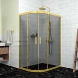 Teknoduş Gold Sirius 6mm Füme Cam Asimetrik Oval Duşakabin Altın