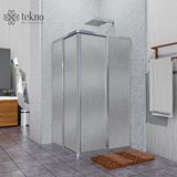 Teknoduş Gümüş Kare Plastik Mika Duşakabin 80x80 H:180