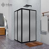 Teknoduş Siyah Kare Plastik Mika Duşakabin 120x120 H:180 Siyah