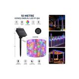 TeknoEser 10 Metre Güneş Enerjili RGB LED Hortum Işık Kumandalı Su Geçirmez Bahçe Balkon Dış Mekan Aydınlatma