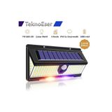 TeknoEser 190 SMD LED Solar Bahçe Lambası - 4 Modlu Çakar Efektli Hareket Sensörlü Dış Mekan Aydınlatma