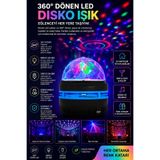 TeknoEser 360° Dönen LED Disko Işığı USB Renkli Gece Lambası Parti Oda Bar Kulüp Aydınlatma