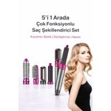 TeknoEser 5’i 1 Arada Çok Fonksiyonlu Saç Şekillendirici Set | Kurutma, Bukle, Düzleştirme ve Hacim
