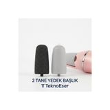 TeknoEser Elektrikli Topuk Törpüsü Yedek Başlığı 2'li Set - Sert ve Orta Törpü Kafası Pürüzsüzleştirici Topuk Törpüsü