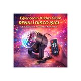 TeknoEser Sesle Aktifleşen Renkli Disko Işığı – USB Bağlantılı, 6 Farklı Işık Modlu Party Lambası