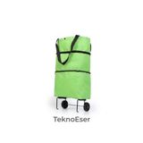 TeknoEser Tekerlekli Katlanır Alışveriş Arabası - Büyük Kapasiteli Çekme Trolley Sepet