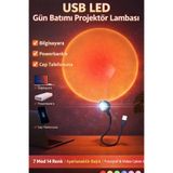 TeknoEser USB LED Gün Batımı Projektör Lambası | 7 Mod 14 Renk Ayarlanabilir Ambiyans Işığı