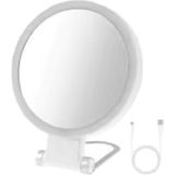 TeknoFaji 30X-1X LED Işıklı Büyüteçli Ayna, 360° Dönebilen Işıklı Makyaj Aynası, 3 Işık Modu, Taşınabilir, Seyahat Aynası - Beyaz