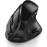 Teknofaji Kablosuz Dikey Şarj Edilebilir Bluetooth 2.4g Sessiz Mouse Ergonomik Sağ El 9 Adet Buton - Siyah