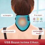 Teknofaji USB Boyun Masaj Aleti, Servikal, 3 Seviye Sıcaklık, Elektrikli Zaman Ayarlı, Fizik Tedavi - Yeşil