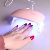 Teknofaji USB Şarjlı Mini Tırnak Oje Kurutma Makinesi 6 Watt Uv LED Jel Bazlı Cila Kürleme Işığı - Beyaz - Pembe