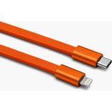 Teknofone 30 Watt Hasır Hızlı Şarj ve Data Kablosu Mıknatıslı (Typ-C To Lightning) Iphone 11/12/13/14 Serisi Uyumlu - Turuncu