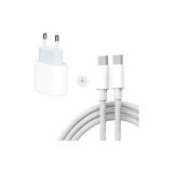Teknofone iPhone 15/16/ 17 Pro Pro Max Serisi Uyumlu 35 Watt Hızlı Şarj Aleti Seti Adaptör + Type-C PD Kablo, Örgü Tasarım - 35W GaN White