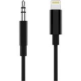 Teknofone iPhone Uyumlu Lightning 3.5 mm Aux Çevirici Kablo Siyah 1 mt