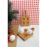 Teknofors (2'Li Set) 4'Lü Ahşap Elips Saplı Yumurtalık %100 Kayın Ağacı