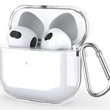 Teknoft Airpods 3 İle Uyumlu Tam Kaplayan Darbelere, Çizilmeye ve Sararmaya Karşı Dayanıklı Parmak İzi Tutmayan Anahtarlık Askı Aparatlı TPU Şeffaf Silikon Kılıf