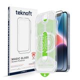 Teknoft iPhone 16e, 14, 13 Pro, 13 İçin Kolay Kurulum Kitli Takılırken Camın Altında Kesinlikle Toz Bırakmayan Ekstra Güçlendirilmiş Tam Koruma Sağlayan Lazer Kesim Premium Ekran Koruyucu Kırılmaz Cam