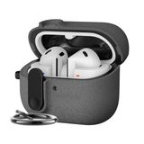 Teknoft Samsung Galaxy Buds 3 Pro, Buds 3 ve Buds 3 FE ile Uyumlu Mandallı Kapak Kilit Sistemli Kumlanmış Mat Dokulu Darbelere Dayanıklı Hibrit Kılıf (Gri, Galaxy Buds 3 Pro/3/3 FE)
