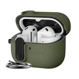 Teknoft Samsung Galaxy Buds 3 Pro, Buds 3 ve Buds 3 FE ile Uyumlu Mandallı Kapak Kilit Sistemli Kumlanmış Mat Dokulu Darbelere Dayanıklı Hibrit Kılıf (Yeşil, Galaxy Buds 3 Pro/3/3 FE)