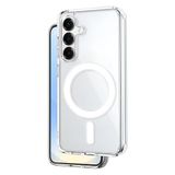 Teknoft Samsung Galaxy S25 Plus için MagSafe ile Uyumlu Şok Emici Silikon Kenar Sararma Önleyici Arkası Sert Parmak İzi Tutmayan Darbeye Dayanıklı Manyetik Şeffaf Kılıf
