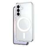Teknoft Samsung Galaxy S26 Plus için MagSafe ile Uyumlu Şok Emici Silikon Kenar Sararma Önleyici Arkası Sert Parmak İzi Tutmayan Darbeye Dayanıklı Manyetik Şeffaf Kılıf