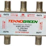 Teknogreen TG-S800 5-2500 Mhz 1 in 8 out Splitter