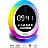 Teknohane Tekno Hane Bluetooth Hoparlör Ses Bombası Ses Küresi Rgb Ledli Gece Lambası Saat ve Alarm P133 - Beyaz