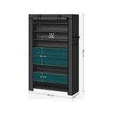 TeknoKapsül 10 Katlı Ayakkabı Rafı 28X88X160 cm Ayakkabı Dolabı, Ayakkabı Depolama, Toz Geçirmez Kapaklı Ayakkabı Organizatörü, Yüksek Topuklu Spor Ayakkabı Için Uygun, Metal Raf, Siyah, RXJ36HV1