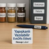 TeknoKapsül 100X150 mm Beyaz Yapışkanlı Kalemle Yazılabilir Etiket, Ev Ofis Organizasyonu, Düzenleyicisi - 2