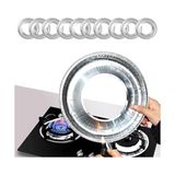 TeknoKapsül 10'lu Paket Ocak Koruyucu Yağ Geçirmez Alüminyum Folyo Ped, Yeniden Kullanılabilir Dayanıklı Temiz Hijyenik Mutfak Için (22 cm x 22 Cm) - 001-Renkli - Option-1