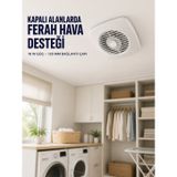 TeknoKapsül 120 mm Dekoratif Aspiratör 16 W 180 m³/h Banyo Mutfak ve WC Havalandırma Fanı LS-UCZZDLYN120MASPIRATOR-1-3434