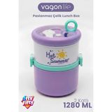 TeknoKapsül 1280 ml 2 Kat Sızdırmaz 304 Paslanmaz Çelik Bento Lunch Box Yeni Nesil Sefer Tası -FFLBOX12167