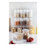 TeknoKapsül 12'li Barok Yuvarlak Büyük Kavanoz Seti & Saklama Kabı & Erzak Kabı (12*2000 Ml)