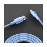 TeknoKapsül 12W 2.4A Usb-A To Lightning iPad Ile Uyumlu Silikon Hızlı Şarj ve Data Kablosu Mavi 1 Metre