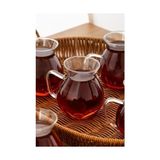 TeknoKapsül 15528 Keyfi Ala 6'lı 200 ml Borosilikat Cam Kulplu Çay Bardağı Seti