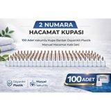 TeknoKapsül 2 Numara Hacamat Kupası 100 Adet Vakumlu Kupa Bardak Dayanıklı Plastik Manuel Hacamat Kabı