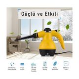 TeknoKapsül 2500W El Tipi Buharlı Temizleyici – 3 Bar Basınç, 360° Döner Başlık, 9 Parça Aparatlı, Çok Amaçlı K
